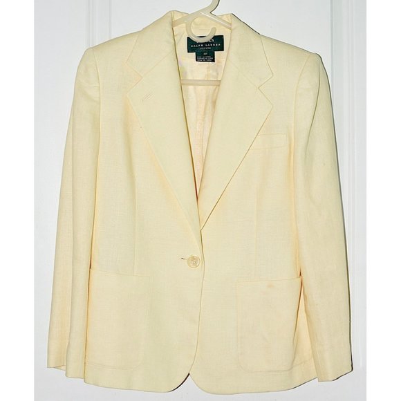 Lauren Ralph Lauren Vintage 90s Linen Blazer - Picture 1 of 10